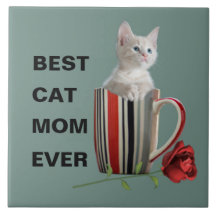 Best Cat Mom Ever Cute Kitten Mug Rose