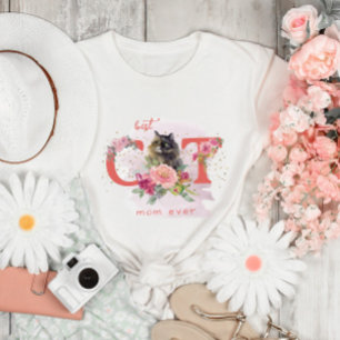 Best Cat Mom Ever Furry Kitten Happy Mother Day  T-Shirt