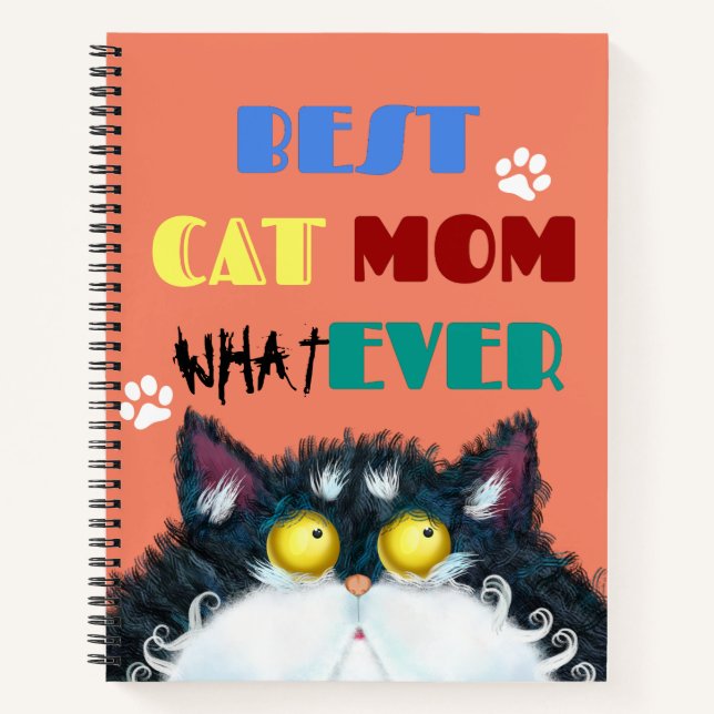 Best Cat Mom Ever grumpy cat funny text cartoon Notebook (Front)