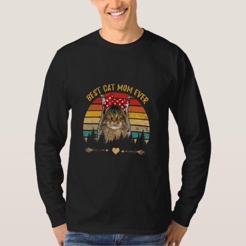 Best Cat Mom Ever Happy Mother S Day Maine Coon Ca T_Shirt