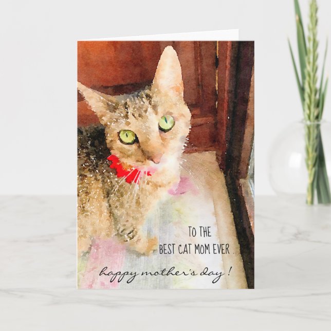 Best Cat Mom Ever! Happy Mother's Day! Card (Front)