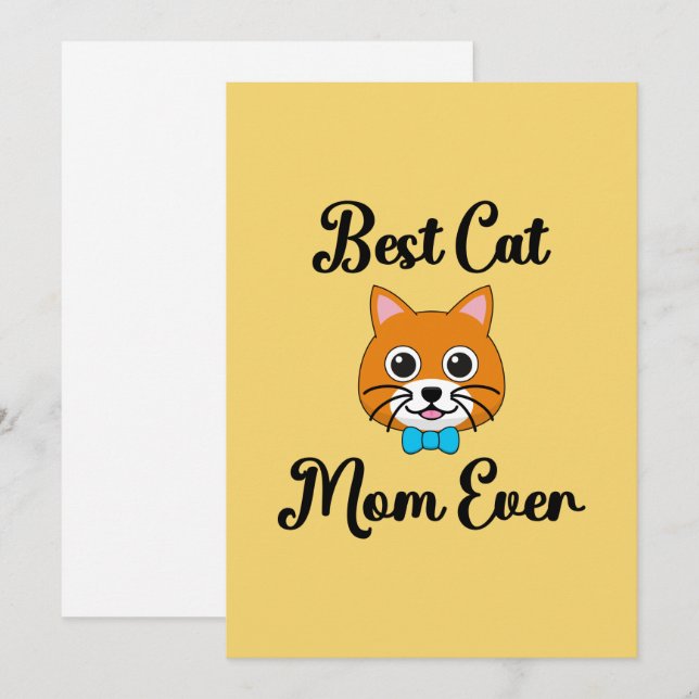 Best Cat Mom Ever Holiday Card (Front/Back)