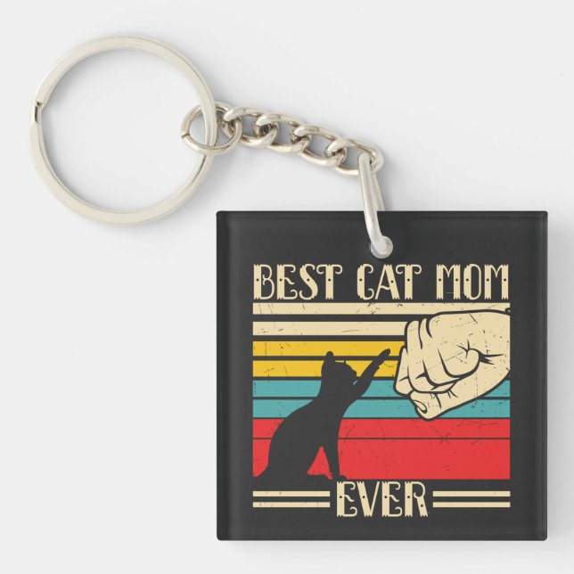Best Cat Mom Ever Keychain (Front)