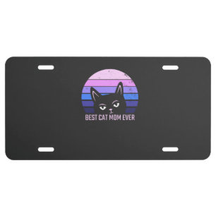 Best Cat Mom Ever License Plate