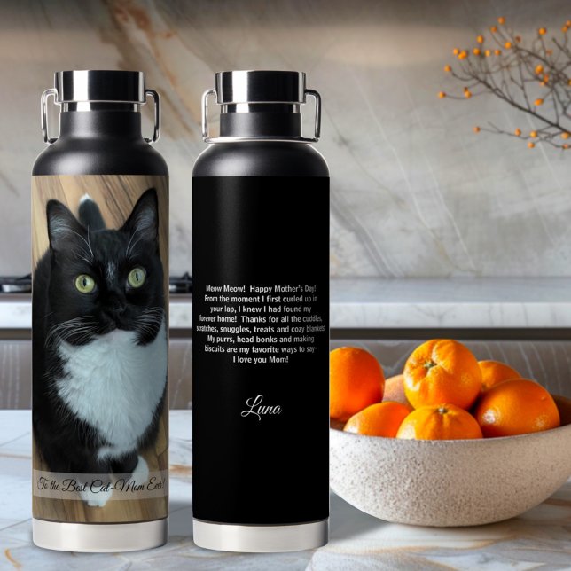 Best Cat Mom Ever Mother’s Day Card Water Bottle (Creator Uploaded)