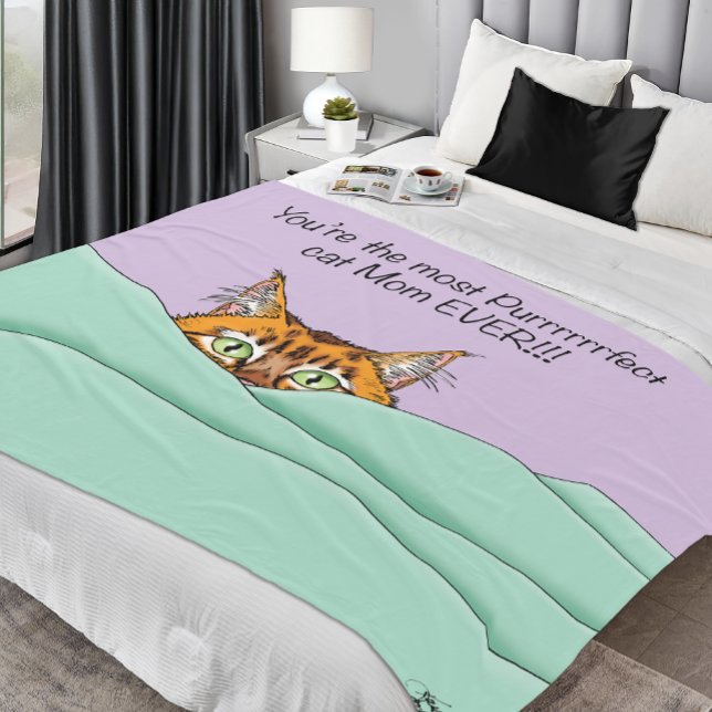 Best Cat Mom Ever! Mother's Day Fleece Blanket (Creator Uploaded)