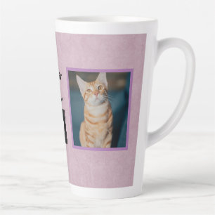 Best Cat Mom Ever Name/Photos Pink Latte Mug