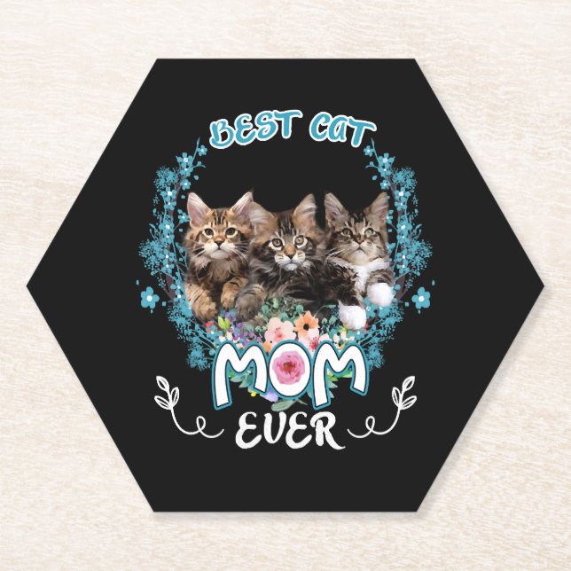 Best Cat Mom Ever     Paper Coaster (Front)