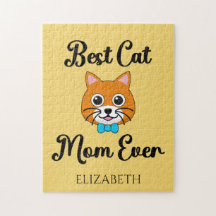 Best Cat Mom Ever Personalize Jigsaw Puzzle