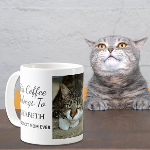 Mug Funny Cup - Chats de Bande Dessinée Cats Funny - Wit Zwart - Céramique  - 350ml