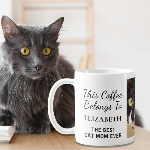 Best Cat Mom Ever Personalized Photo Coffee Mug