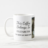 Best Cat Mom Ever Personalized Photo Coffee Mug (Left)