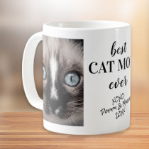 Best Cat Mom Ever Personalized Photos Coffee Mug