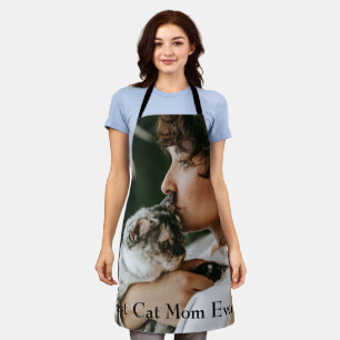 Best Cat Mom Ever Pet Photo Personalized Apron