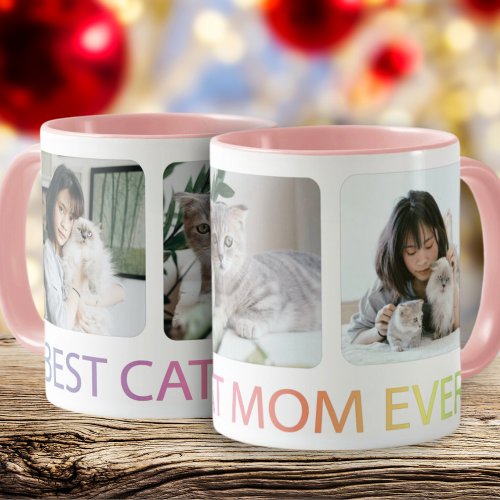 Best Cat Mom Ever Photo Collage Pet  Coffee Mug