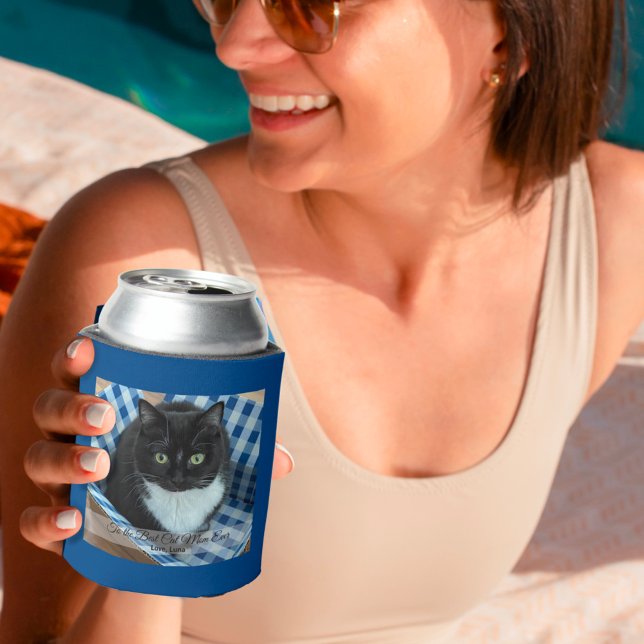 Best Cat Mom Ever Photo Throw Pillow Can Cooler (Creator Uploaded)