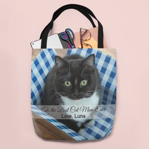 Best Cat Mom Ever Photo Tote Bag