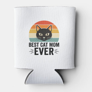 Best Cat Mom Ever Retro Cat Face Vintage Design_1 Can Cooler