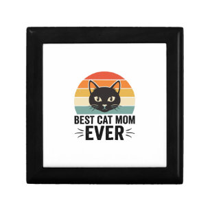 Best Cat Mom Ever Retro Cat Face Vintage Design_1 Gift Box