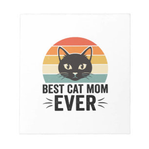 Best Cat Mom Ever Retro Cat Face Vintage Design_1 Notepad