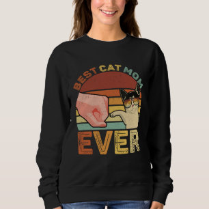 Best Cat Mom Ever Retro Cat Mom  Cat Mama MTD Sweatshirt