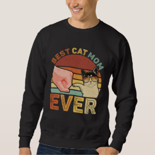 Best Cat Mom Ever Retro Cat Mom Cat Mama MTD Sweatshirt