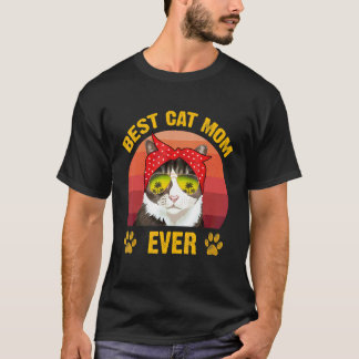 Best Cat Mom Ever Retro Cat Mom Mother's Day Cat T-Shirt