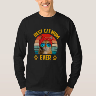 Best Cat Mom Ever Retro Vintage Best Cat Mom Mothe T-Shirt