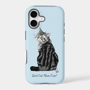 Best Cat Mom Ever Silver Tabby Mother's Day iPhone 17 Case