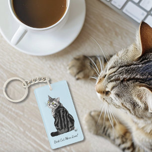 Best Cat Mom Ever Silver Tabby Mother's Day Keychain
