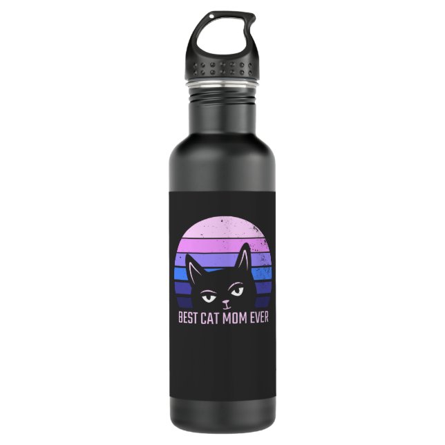 Best Cat Mom Ever Stainless Steel Water Bottle (Front)