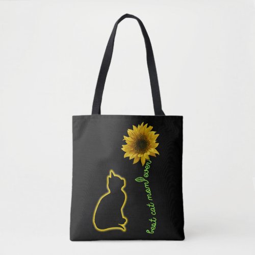Best Cat Mom Ever Sunflower Feline Mother Tote Bag