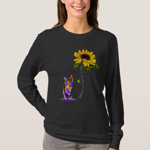 Best Cat Mom Ever Sunflower Mothers Day 1 T_Shirt