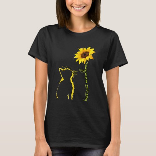 Best Cat Mom Ever Sunflower Mothers Day  For Cat  T_Shirt