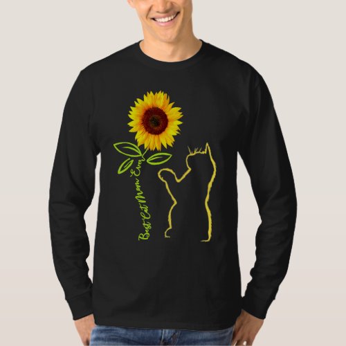 Best Cat Mom Ever Sunflower Mothers Day  For Cat T_Shirt