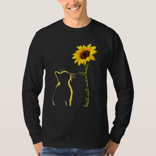 Best Cat Mom Ever Sunflower Mothers Day  For Cat  T_Shirt