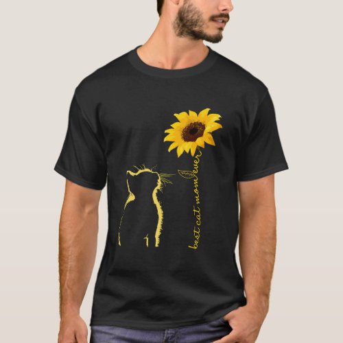 Best Cat Mom Ever Sunflower MotherS Day Gifts For T_Shirt