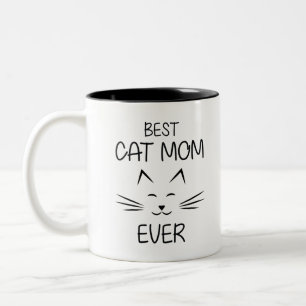 BEST CAT MOM EVER Two-Tone COFFEE MUG