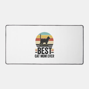 Best Cat Mom Ever Vintage Black Cat Retro Design_1 Desk Mat