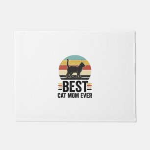Best Cat Mom Ever Vintage Black Cat Retro Design_1 Doormat