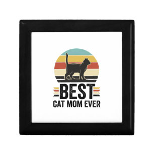 Best Cat Mom Ever Vintage Black Cat Retro Design_1 Gift Box