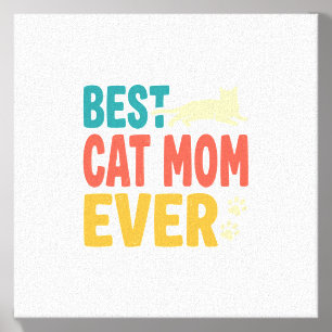 Best Cat Mom Ever Vintage Cat Lover Design_1 Canvas Photo Tile