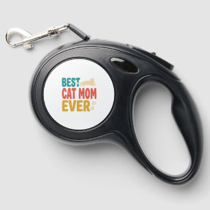 Best Cat Mom Ever Vintage Cat Lover Design_1 Retractable Pet Leash
