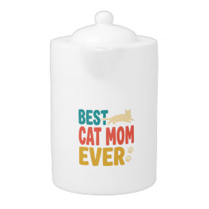 Best Cat Mom Ever Vintage Cat Lover Design_1 Teapot