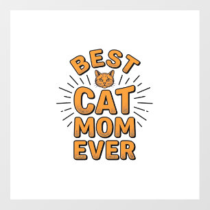 Best Cat Mom Ever Vintage Engraving Design_1 Floor Decals
