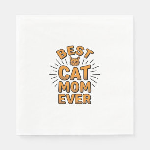 Best Cat Mom Ever Vintage Engraving Design_1 Napkins