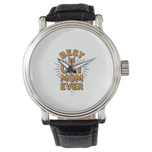 Best Cat Mom Ever Vintage Engraving Design_1 Watch