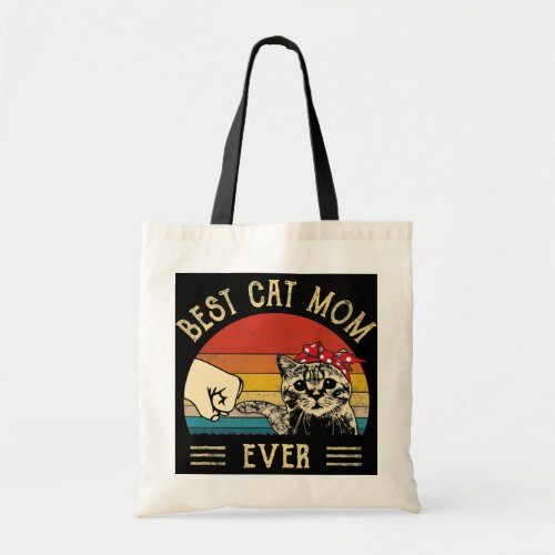 Best Cat Mom Ever Vintage Funny Cat Lover  Tote Bag