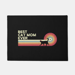 Best Cat Mom Ever Vintage Retro Doormat