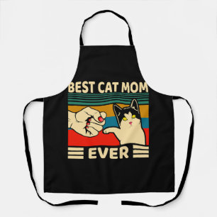 Best Cat Mom Ever Women Vintage Bump Fit Apron